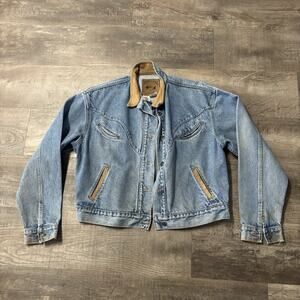 VTG Schaefer Outfitter Blue Jean Cowboy Jacket Youth XL / Fits Adult XS Leather